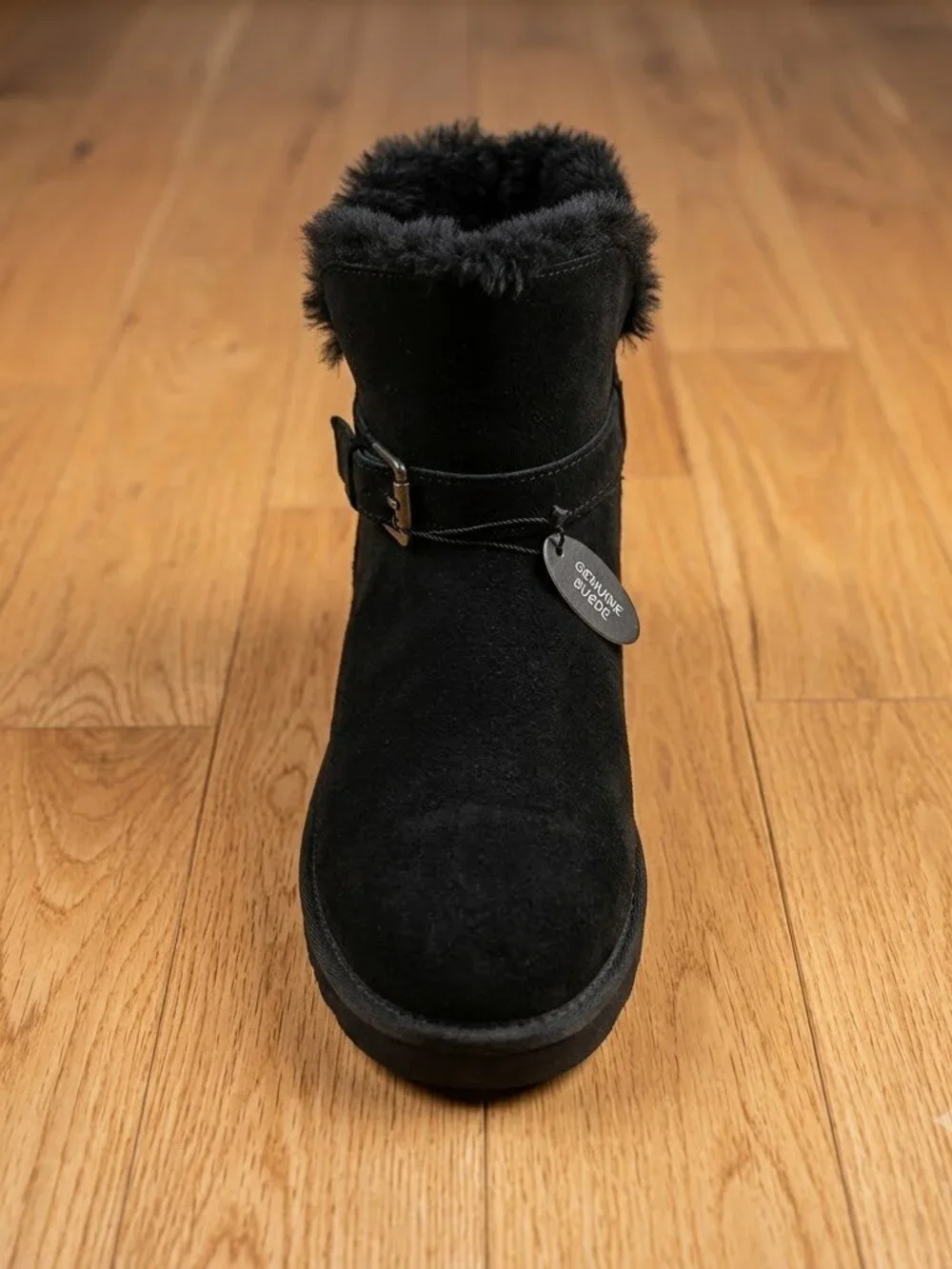Style & Co. Black Winter Suede Boots with Fur Lining